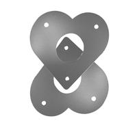 Bluebird House Predator Guard - Pack of 2 Bird Box Hole Protection Plates | Metal Heart-Shaped Protector 8.0 x 7.5 cm, Inlet Replacement with 6 Screws, Protective Panel for N