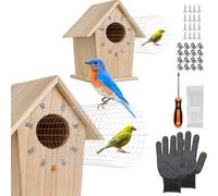 Bluebird House Predator Guards - 2 Pcs Bird House Wire Entrance Guard - Metal Mesh Birdhouse Hole Protector Snake Guard for Eastern Bluebird and Their Chicks (Round)