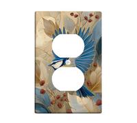 Bluebird Light Switch Cover Plates/Outlet Covers, Elegant Blue Flying Bird Design for Year-Round Decor, Thermoplastic Wall Plates, Standard Size Single Duplex Outlet