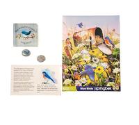 Bluebird of Happiness Sympathy Gift Set Includes a Blue Bird Puzzle, 4” Glass Block, 1.5" Pocket Tokens, and Message Card (Comfort for Grief, Loss, Bereavement, Friendship, Kindness, and Healing)