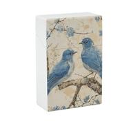 Bluebird on The Branch Cigarette Case, Plastic Waterproof Shockproof, Airtight Push Open Cigarette Box, Capacity King Size Cigarette Holder, Portable Cigarette Container for Outdoor Travel Camping Off