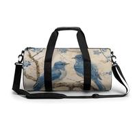 Bluebird on The Branch Gym Bag for Men Women Water Resistant Duffle Bag Travel Lightweight Bag for Travel Sports, white, 17.7in/9in/9in