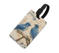 Bluebird on The Branch Luggage Tags Durable TPU Suitcase Tag with Info Card, Scratch-Resistant Bag Tags for Suitcases, Travel Bags & Backpacks, Easy to Identify, Black-style, One Size, classic