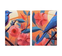 Bluebird on The Branch Passport Holder Cover PU Leather Waterproof Passport Case Travel Wallet with Credit Card Slots for Women Men, style, 20.3x13.8cm