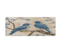 Bluebird on The Branch Print Large Mouse Pad, Desk Matt for Desktop, Waterproof Office Desk Mat, Laptop Keyboard Computer Mat for School Office Home 12x32 inch