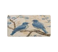 Bluebird on The Branch Print Large Mouse Pad, Desk Matt for Desktop, Waterproof Office Desk Mat, Laptop Keyboard Computer Mat for School Office Home 12x24 inch