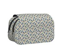 Bluebird Pattern 01 Print Functional Pencil Case Smooth Zipper Travel Office Supplies Comfortable Daily Use