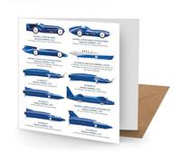 Bluebird Record Breakers Greetings Card for Him, Blank Card, 15 x 15 cms | Suitable for Birthday, Thank You, Father's Day, Matte Finish, Kraft Envelope, Made in Great Britain, FSC Certified