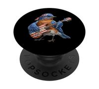 Bluebird with Guitar Music Birdlover Bird Watcher PopSockets Adhesive PopGrip