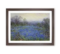 Bluebonnet Flowers Vol.10 By Julian Onderdonk Classic Painting Framed Wall Art Print, Ready to Hang Picture for Living Room Bedroom Home Office Décor, Walnut A4 (34 x 25 cm)