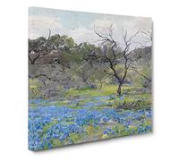 Bluebonnet Flowers Vol.13 by Julian Onderdonk Canvas Print | Gallery Wrapped 30mm Frame Wall Art | 20x20 inches | Ready to Hang | Modern Floral Picture | Living Room Bedroom Lounge Office