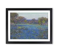 Bluebonnet Flowers Vol.2 By Julian Onderdonk Classic Painting Framed Wall Art Print, Ready to Hang Picture for Living Room Bedroom Home Office Décor, Black A2 (64 x 46 cm)