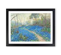 Bluebonnet Flowers Vol.8 By Julian Onderdonk Classic Painting Framed Wall Art Print, Ready to Hang Picture for Living Room Bedroom Home Office Décor, Black A4 (34 x 25 cm)