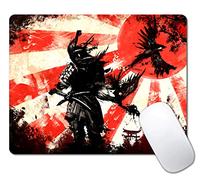 Bluebood Small Mouse Pad, Japanese Samurai Mouse Pads for Laptop, Personalized Portable Travel Mousepad for Wireless Mouse (Retro Bushido Spirit)