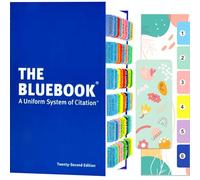 Bluebook 22nd Edition Tabs, a Unified Citation System, Color-Coded Laminated Bluebook Tabs, with Page Markers, Alignment Guide, Bookmark and Reusable
