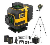 Bluebow Cross Laser Level with Tripod, 16 Lines 4D 4x360°Self Leveling | Green Line Laser with Tripod, 4D Laser line Level for Tile, Picture Hanging, Home Renovation, Indoor Project