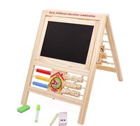 BLUEBRIT 7 in 1 Kids Educational Easel Blackboard Multi-Activity Drawing Board, Alphabet, Numbers, and Whiteboard - A Comprehensive Tool to Spark Creativity and Develop Essential Skills