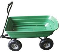 BLUEBRIT 75L Trolley Lightweight Rolling Portable Garden Yard Push Dump Cart Beach Wagon Trolley Wheel Barrow