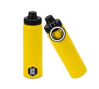 BLUEBRIT 800ml Water Bottle with Magnetic Phone Holder, Insulated Stainless Steel Drinks Bottle with Hands Free Phone Stand, Leakproof Gym Bottle for Travel, Sport, School & Outdoor Use (Yellow)