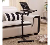 BLUEBRIT® Adjustable Multipurpose Sofa Side Table with Durable Construction - Space-saving C-Frame Design, Ideal for Snacks, Laptop, and More - Easy Assembly and Mobility with Locking Casters