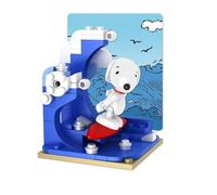 BlueBrixx Pro 107354 - Snoopy Surfs on the Beach made of interlocking bricks with 84 components