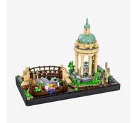 BlueBrixx Temple on the Water, 877 Interlocking Blocks, Architectural Model | Modular Expandable Bridge, Classical Architecture, Boat, Ages 14+, 134 x 262 x 194 mm, 108960