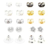 bluebubble 20pcs/10 Pairs Assorted Earring Backs Silver Plated, Gold Plated, Stainless Steel, Brass and Rubber Replacement Earring Stoppers for Stud Earrings