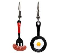 Bluebubble ALL DAY BREAKFAST Sausage and Egg Dangle Earrings on Gift Card
