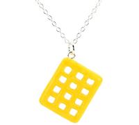 bluebubble AMERICAN DINER Potato Waffle Charm Necklace on Gift Card