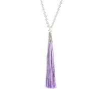 bluebubble ARABIAN NIGHTS Tassle Fringe Boho Necklace on Gift Card (Purple Night (Pale Lilac))