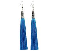 Bluebubble ARABIAN NIGHTS Tassle Fringe Dangle Earrings on Gift Card (Dubai Sky (Light Blue))