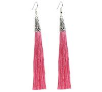 Bluebubble ARABIAN NIGHTS Tassle Fringe Dangle Earrings on Gift Card (Persian Princess (Pale Pink))