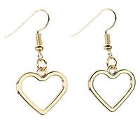 bluebubble BE MINE Gold 20mm Heart Charm Dangle Earrings on Gift Card