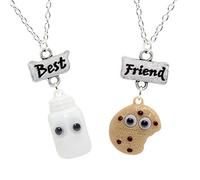bluebubble BFF Googly Eyes Necklace Set on Gift Card (Milk Bottle & Chocolate Chip Cookie)