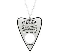 bluebubble Black Magic White Glitter Ouija Board Pointer Necklace on Gift Card