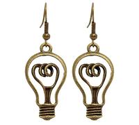 Bluebubble BRIGHT SPARK Bronze Light Bulb Dangle Earrings on Gift Card