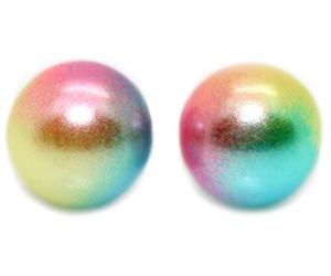 Bluebubble CANDY PEARL 80s Pop Party Round Ball Stud Earrings on Gift Card