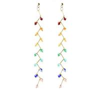 bluebubble CHAKRA Healing Energy Rainbow Waterfall Dangle Earrings on Gift Card
