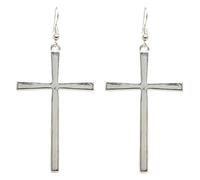Bluebubble CLASSIC CROSS 60mm Cross Earrings (Silver Plated) on Gift Card