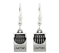 Bluebubble COLOUR MY WORLD Silver Crayon Dangle Earrings on Gift Card