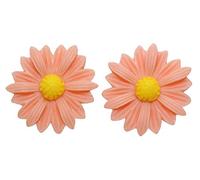 Bluebubble DAISY CHAIN 22mm Apricot Peach Daisy Flower CLIP ON Earrings on Gift Card
