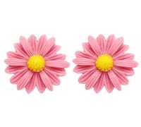 Bluebubble DAISY CHAIN 22mm Dusky Rose Daisy Flower CLIP ON Earrings on Gift Card