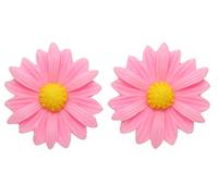 Bluebubble DAISY CHAIN 22mm Sugar Pink Daisy Flower Earrings on Gift Card
