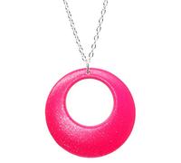 Bluebubble DISCO FEVER 56mm Large Round Glitter Hoop Necklace in Gift Bag (Hot Pink Glitz)