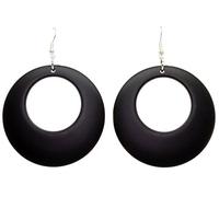 Bluebubble DISCO FEVER 56mm Large Round Neon Hoop Earrings - 32 Colours Available (Groovy Black) with Gift Bag
