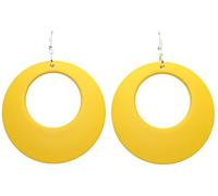 Bluebubble DISCO FEVER 56mm Large Round Pastel Hoop Earrings - 32 Colours Available (Sunshine Yellow) with Gift Bag