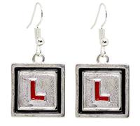 Bluebubble DRIVE Learner L Plate Dangle Earrings on Gift Card