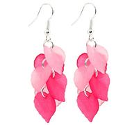 Bluebubble ENGLISH GARDEN Leaf Cluster Earrings on Gift Card (Fairy Princess - Pale Pink Hot Pink)