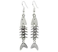 Bluebubble FISH BONE Skeleton Earrings on Gift Card