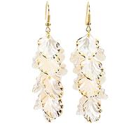 Bluebubble FOREVER Seashell Cluster Dangle Drop Earrings in Gift Box (Faux Mother of Pearl White)